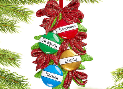 custom personalized christmas ball family of 4 christmas ornament – Christmas ornament, holiday tree decoration or gift