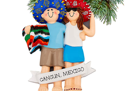 holiday personalized 'love in mexico" christmas ornament – Christmas ornament, holiday tree decoration or gift
