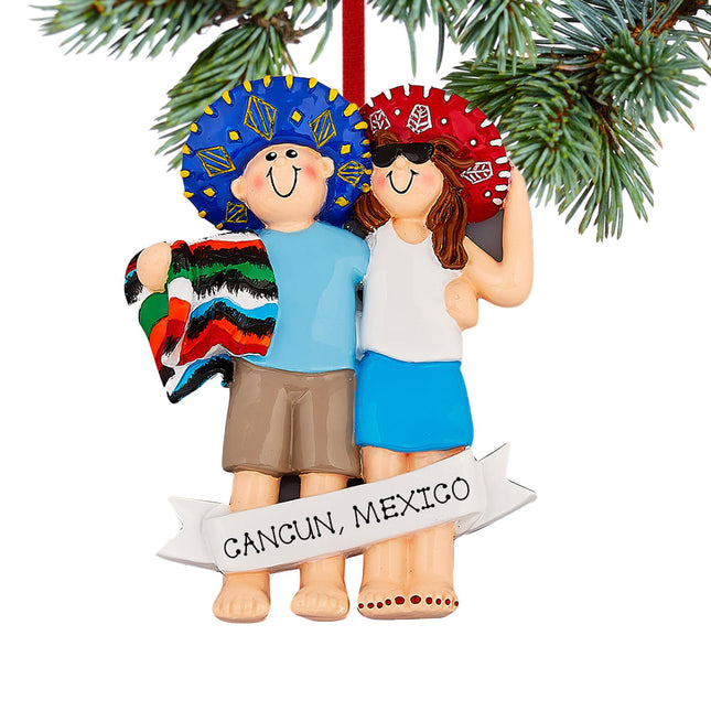 holiday personalized 'love in mexico" christmas ornament – Christmas ornament, holiday tree decoration or gift