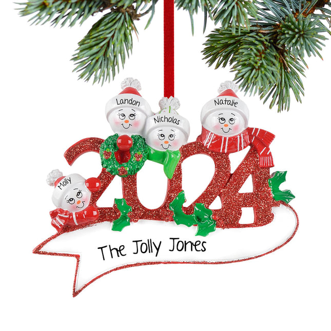 custom personalized dated snowman family of 2 christmas ornament – Christmas ornament, holiday tree decoration or gift