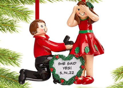 custom personalized proposal christmas ornament – Christmas ornament, holiday tree decoration or gift