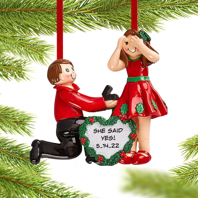 custom personalized proposal christmas ornament – Christmas ornament, holiday tree decoration or gift