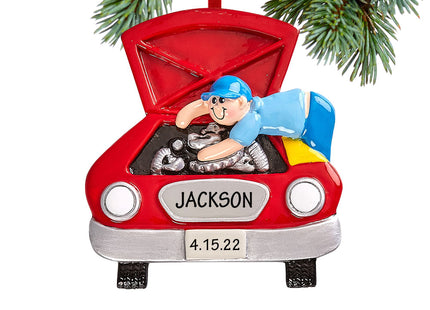 decorative personalized mechanic christmas ornament – Christmas ornament, holiday tree decoration or gift