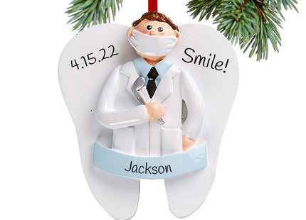personalized personalized dentist boy christmas ornament – Christmas ornament, holiday tree decoration or gift