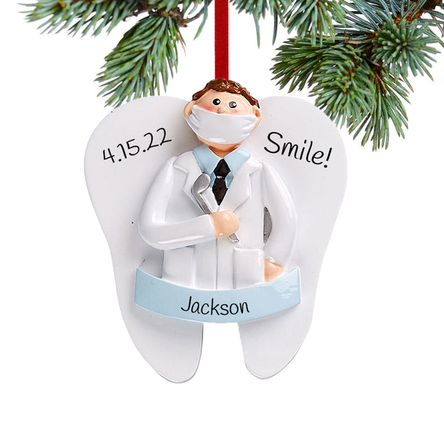 personalized personalized dentist boy christmas ornament – Christmas ornament, holiday tree decoration or gift