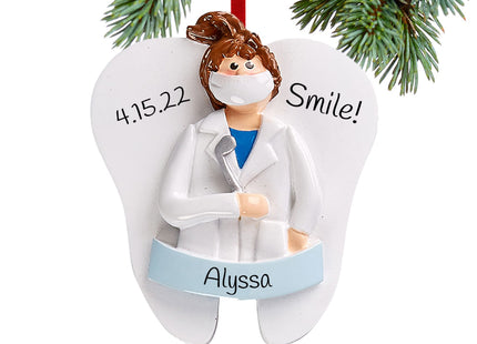 custom personalized dentist girl christmas ornament – Christmas ornament, holiday tree decoration or gift