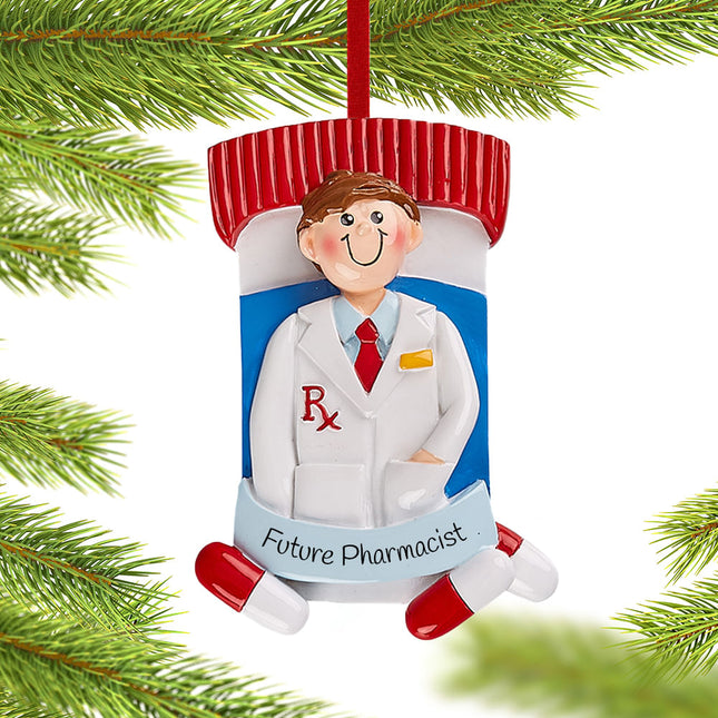 decorative personalized pharmacist boy christmas ornament – Christmas ornament, holiday tree decoration or gift