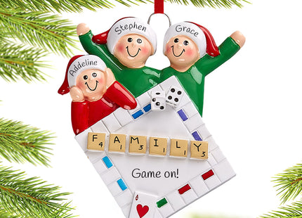 custom personalized game night of 3 christmas ornament – Christmas ornament, holiday tree decoration or gift