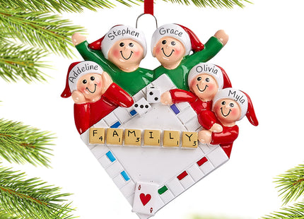 engraved personalized game night of 5 christmas ornament – Christmas ornament, holiday tree decoration or gift