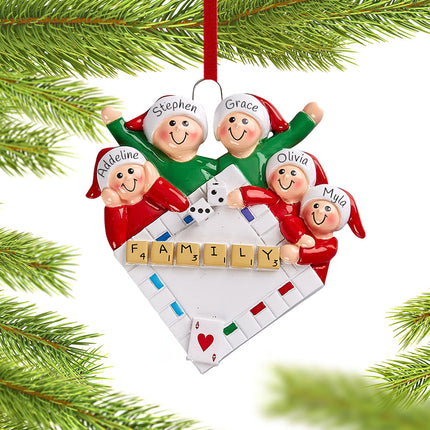 Game Night Family Personalized Ornament - 3, 4, 5 Family Members