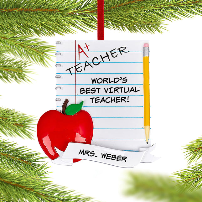 keepsake personalized teachers notebook christmas ornament – Christmas ornament, holiday tree decoration or gift