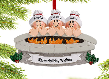 keepsake personalized firepit family of 3 christmas ornament – Christmas ornament, holiday tree decoration or gift