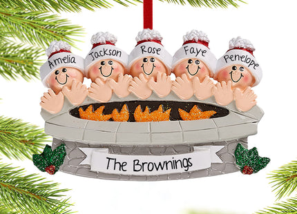personalized personalized firepit family of 6 christmas ornament – Christmas ornament, holiday tree decoration or gift