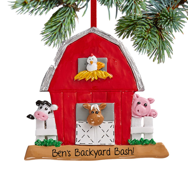 personalized personalized barn christmas ornament – Christmas ornament, holiday tree decoration or gift