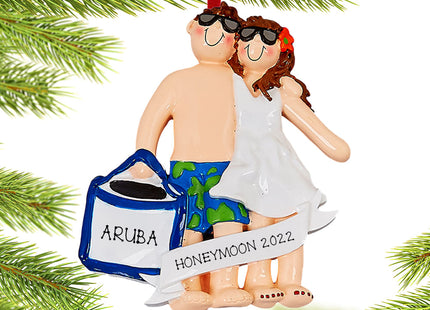 keepsake personalized love on the beach christmas ornament – Christmas ornament, holiday tree decoration or gift