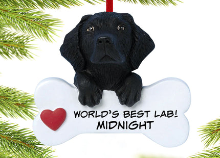 custom personalized black labrador retriever christmas ornament – Christmas ornament, holiday tree decoration or gift