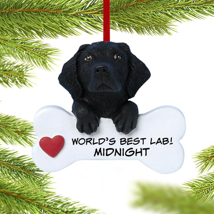 custom personalized black labrador retriever christmas ornament – Christmas ornament, holiday tree decoration or gift
