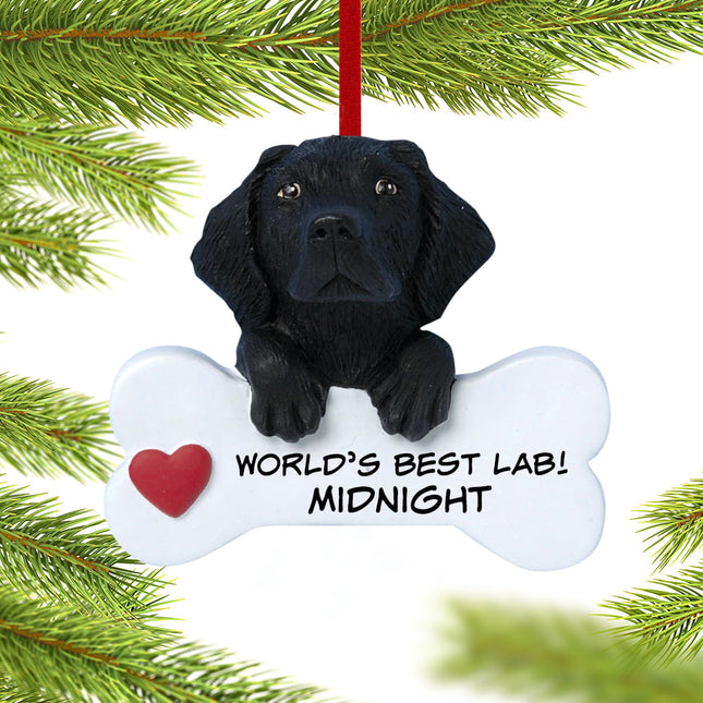 custom personalized black labrador retriever christmas ornament – Christmas ornament, holiday tree decoration or gift