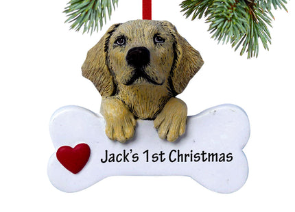 holiday personalized yellow labrador retriever christmas ornament – Christmas ornament, holiday tree decoration or gift