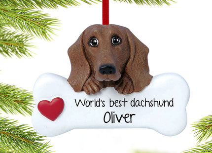 decorative personalized dachshund christmas ornament – Christmas ornament, holiday tree decoration or gift