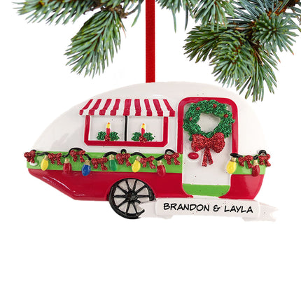 decorative personalized christmas teardrop camper christmas ornament – Christmas ornament, holiday tree decoration or gift