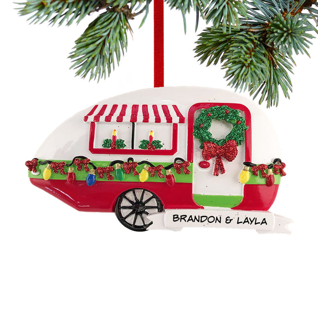 decorative personalized christmas teardrop camper christmas ornament – Christmas ornament, holiday tree decoration or gift