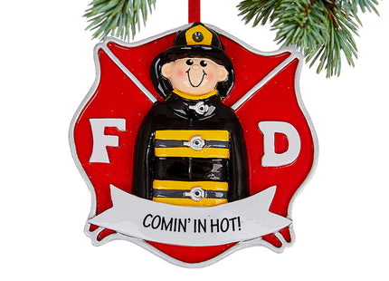 holiday personalized firefighter guy christmas ornament – Christmas ornament, holiday tree decoration or gift
