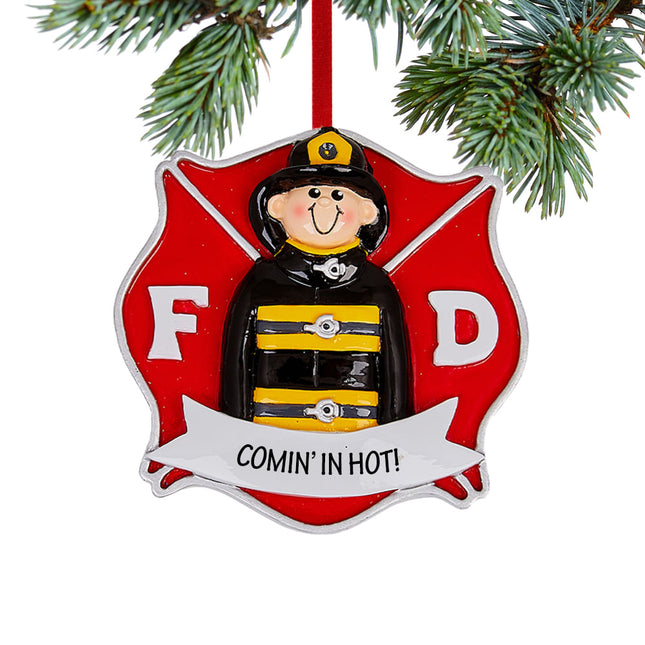 holiday personalized firefighter guy christmas ornament – Christmas ornament, holiday tree decoration or gift
