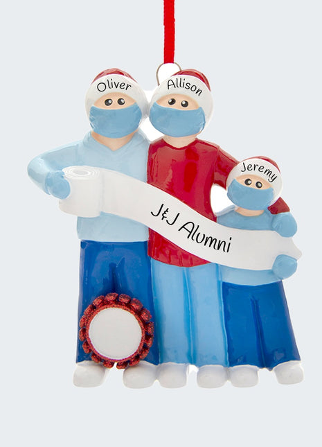 Vaccine Pandemic Survival Family of 3 Ornament
