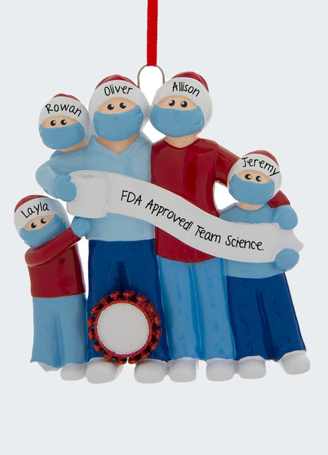 Vaccine Pandemic Survival Family of 5 Ornament