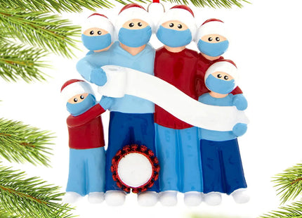 holiday personalized vaccine pandemic survival family of 6 christmas ornament – Christmas ornament, holiday tree decoration o