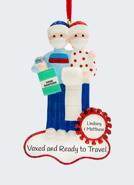 Vaccine Pandemic Toilet Paper Couple Ornament