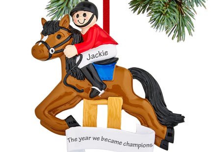 decorative personalized equestrian christmas ornament – Christmas ornament, holiday tree decoration or gift