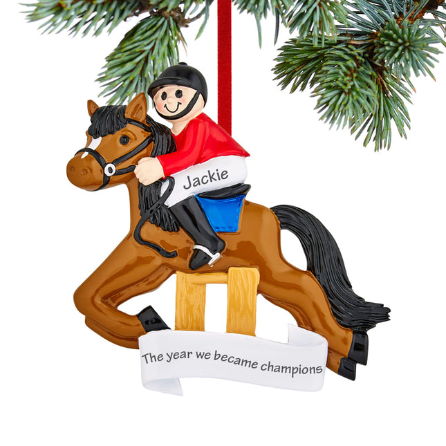 decorative personalized equestrian christmas ornament – Christmas ornament, holiday tree decoration or gift
