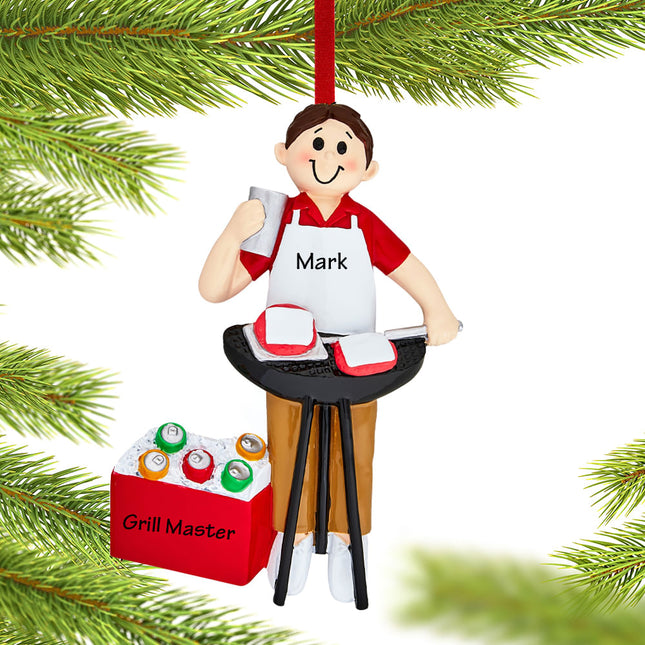 custom personalized bbq guy christmas ornament – Christmas ornament, holiday tree decoration or gift