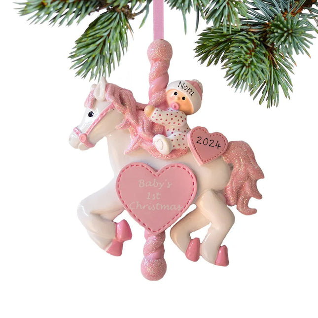 Baby Boy or Girl Carousel Personalized Ornament