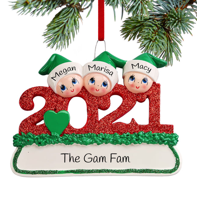 Dated Family of 3 Ornament
