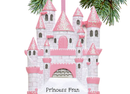 holiday personalized princess castle christmas ornament – Christmas ornament, holiday tree decoration or gift