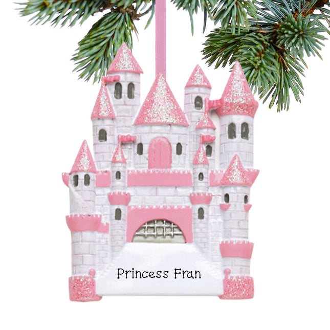 holiday personalized princess castle christmas ornament – Christmas ornament, holiday tree decoration or gift