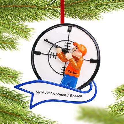 engraved personalized hunting christmas ornament – Christmas ornament, holiday tree decoration or gift
