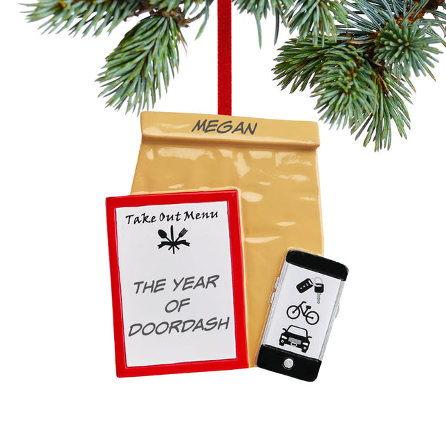 holiday personalized takeout christmas ornament – Christmas ornament, holiday tree decoration or gift