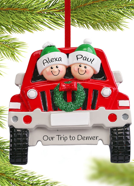 SUV Family of 2 Ornament  by RUDOLPH AND ME Ornament