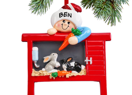 engraved personalized loves bunnies christmas ornament – Christmas ornament, holiday tree decoration or gift