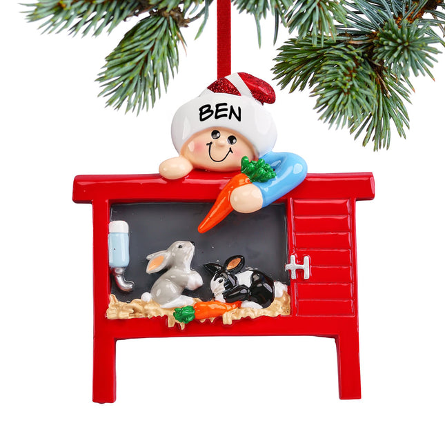 engraved personalized loves bunnies christmas ornament – Christmas ornament, holiday tree decoration or gift