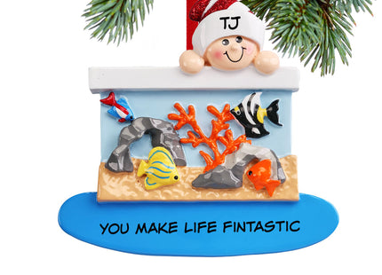 decorative personalized loves fish christmas ornament – Christmas ornament, holiday tree decoration or gift