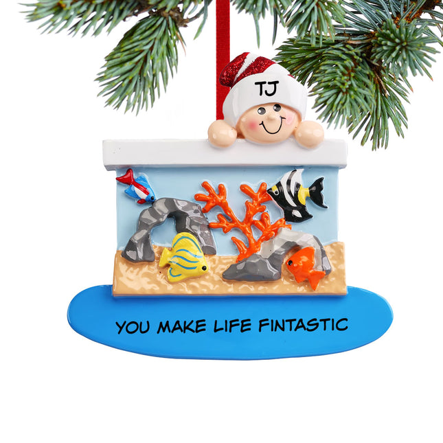 decorative personalized loves fish christmas ornament – Christmas ornament, holiday tree decoration or gift