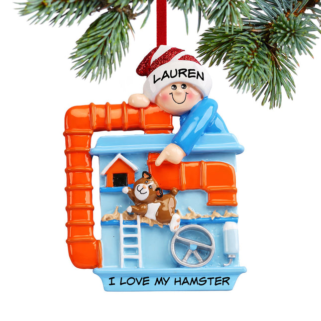 personalized personalized loves hamsters christmas ornament – Christmas ornament, holiday tree decoration or gift