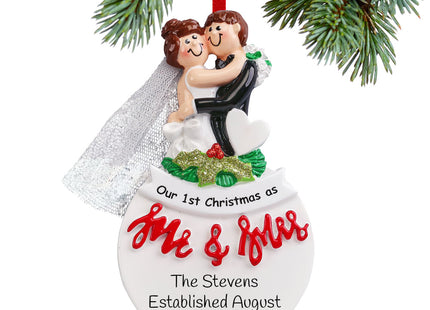 keepsake personalized mr & mrs christmas ornament – Christmas ornament, holiday tree decoration or gift