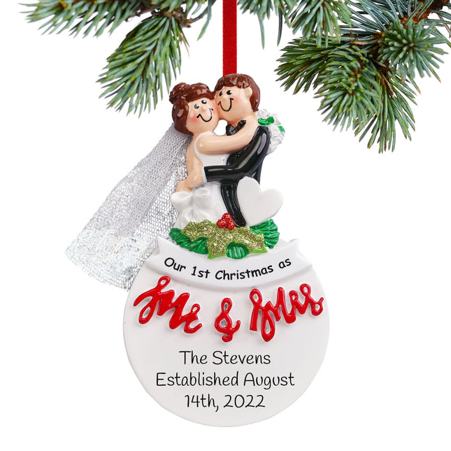 keepsake personalized mr & mrs christmas ornament – Christmas ornament, holiday tree decoration or gift
