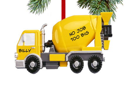 holiday personalized cement truck christmas ornament – Christmas ornament, holiday tree decoration or gift